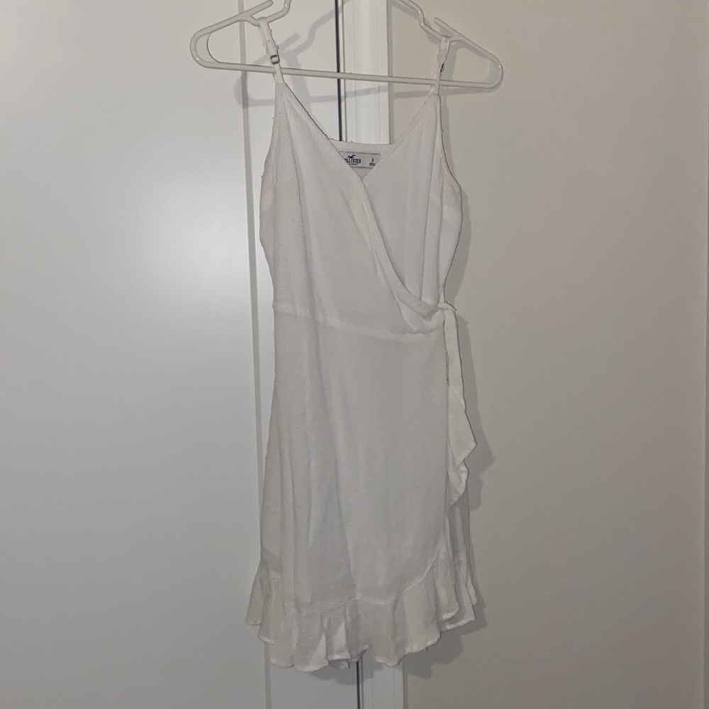 Hollister Side Tie White Polka Dot Dress